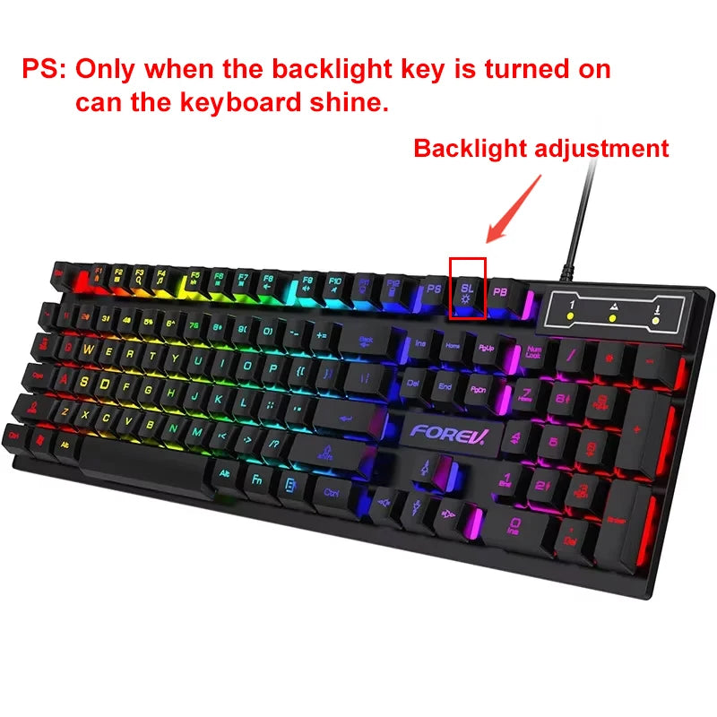 Backlit Keyboard and Mouse Set
