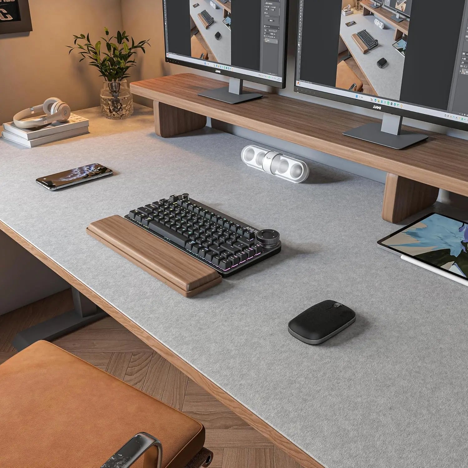 Felt Desk Mat Computer Mat for Desk(31.5x15.7Inches)