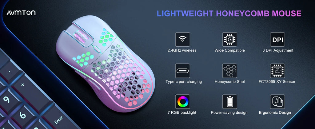 Breathable Backlit Wireless Mouse
